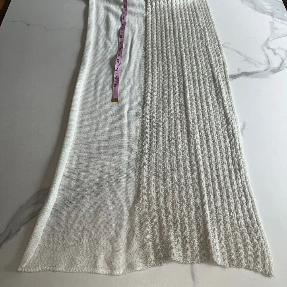 Women's Ivory Cream Back Country Soft Crochet Knit Boho Scarf Winter Sundry NWT